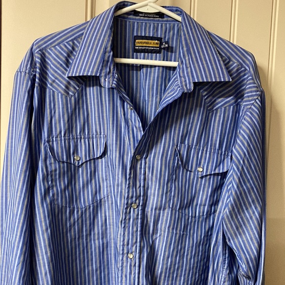 Panhandle Slim Men’s Striped Western Cowboy Shirt Pearl Snaps Ling Sleeves Sz XL - Picture 2 of 7